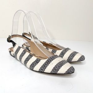 Splendid Blue White Striped Pointed Canvas Shoes
